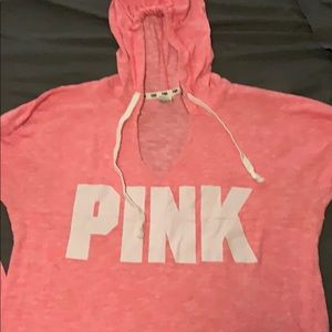 Pink brand lightweight hoodie. Size large.